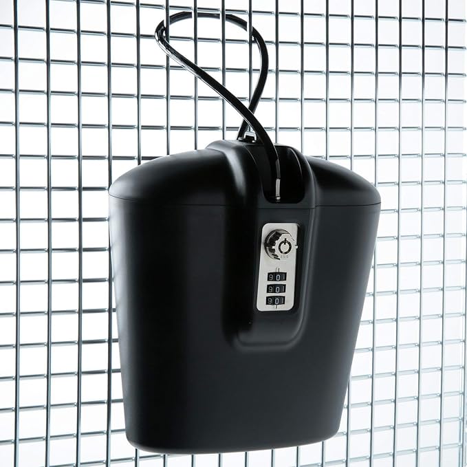 SAFEGO Portable Indoor/Outdoor Lock Box Safe with Key and Combination Access (Black)