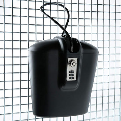 SAFEGO Portable Indoor/Outdoor Lock Box Safe with Key and Combination Access (Black)