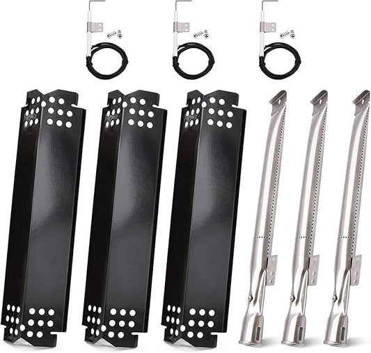 Criditpid Grill Replacement Parts for Nexgrill 720-0925S, 720-0864, 720-0864M Models. Grill Heat Plates, Burner Tubes and Grill Ignitors for BBQ PRO 3 Burner Grill 122.20148511.