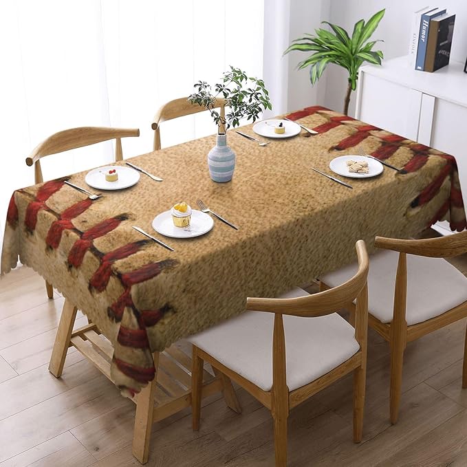 Baseball Rectangular Tablecloth, Ball Table Cloth Washable Tablecloths Decorative Table Cover for Kitchen, Dining, or Parties 54x72 Inches