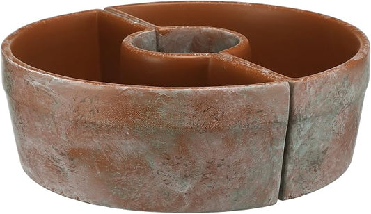 1 Set Patio Umbrella Planter Rustic 2 Pcs Half Round Planter 12" Cement Planters Half Circle Flower Pot for Patio Table Garden Home Plant Outdoor(Brown,Country Style)
