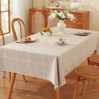 TruDelve Cloth Tablecloths Table Cloths for RectangleTables Cotton Oblong Tablecloth for Dining Table Cover(Linen,86"x52",Rectangular)