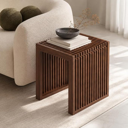 APRTAT Bamboo Dining Bench 17-Inch Indoor Wood Shoe Rack Bench for Entryway | Easy Assemble, Sturdy & Durable,Slatted Design,Versatile Everyday Seating,Living Room Hallway Bedroom Bathroom