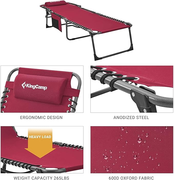 KingCamp Folding Outdoor Chaise Lounge