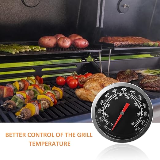 Dome Temperature Gauge for Pit Boss Vertical 2/3-Series, Memphis Ultimate | Replacement for PB1230G Combo Grills Temperature, Compatible with Pit Boss Combo Charcoal Grills, Waterproof/Fogproof