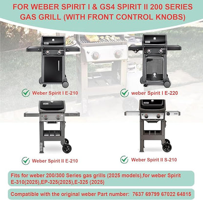 Spirit 200 Full Size Griddle Insert for Weber Spirit I & II 200 Series Gas Grills Spirit E-210 S-210 S-215 E-220 S-220 Grill Parts, Carbon Steel Flat Top Griddle Replacement for Weber 7637 Parts