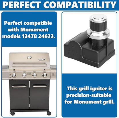 SafBbcue 13478 24633 Grill Igniter Replacement for Monument Grills - Replacement Pulse Igniter with Ignition Button, Corrosion Resistant Easy Install