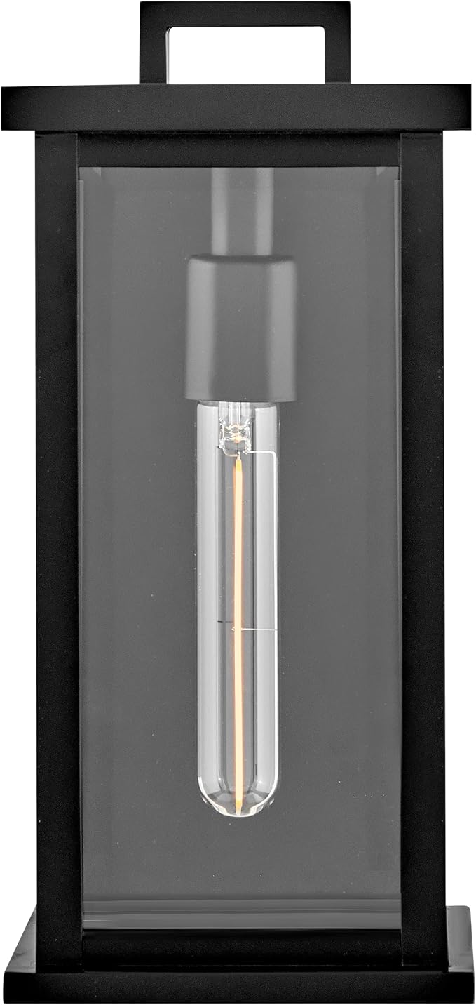 Hinkley Weymouth Small Outdoor Wall Mount Rectangle Lantern, Black
