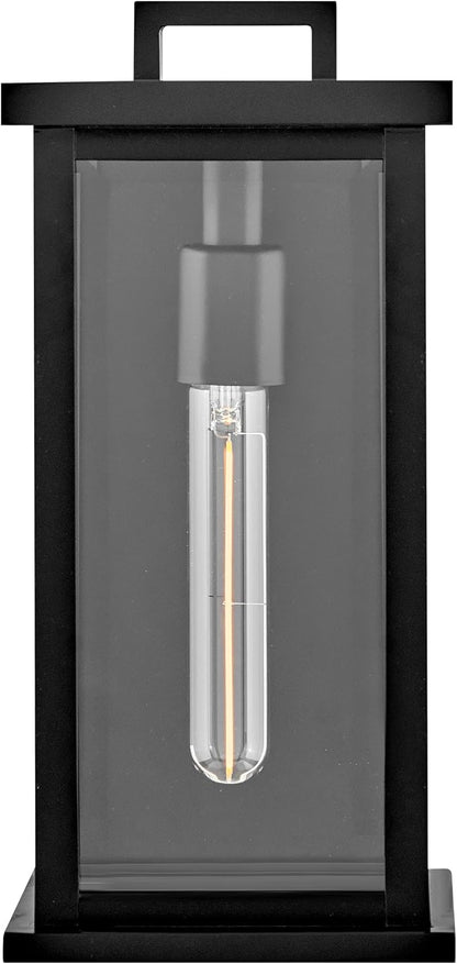 Hinkley Weymouth Small Outdoor Wall Mount Rectangle Lantern, Black