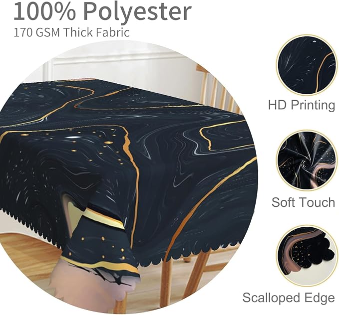 54x78inches Marble Tablecloth Navy Blue Pink Gold Marble Texture Modern Art Table Cloth Washable and Wrinkle Resistant Table Cover for Kitchen Dining Room Buffet Banquet Party Decorations