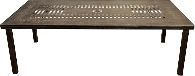 Oakland Living 1057-2777(8)-BZ Modern Outdoor Mesh Lattice Aluminum 95-in Bronze Large Rectangular Patio Eight Arm Chairs Dining Set