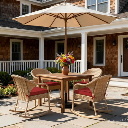 Goodgoods 19.5 x 20 Outdoor Chair Cushions Set of 4, Fade-Resistant & Water-Resistant Patio Seat Cushion Pads with Ties, 30D High-Resilience Foam for Dining Room Kitchen Chairs, Chili
