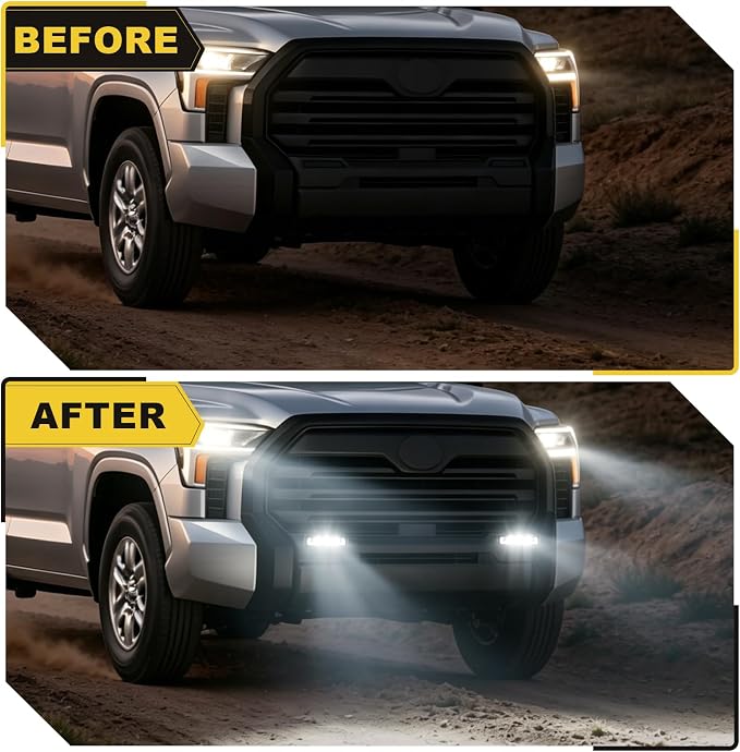 35W Upgrade Front Bumper Led Bar for Toyota Tundra 2022-2026 4Runner | 6th gen Fog Lights assembly Accessories White Brightness,daytime running turn signal light