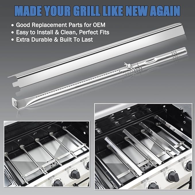 Grill Replacement Parts for Charbroil Performance 2 Burner 463630021 463660421 463630422 463660021, Grill Grate, G325-0002-W1 Heat Plates, G327-2100-W1 Burner and Igniter for Charbroil 463630021 Parts