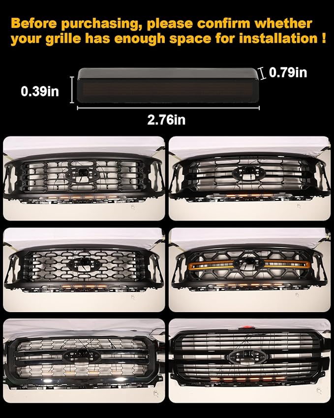 OKLSG LED Front Grill Lights for F150 2026 2025 2024-2018 Grille Light F150 Accessories(Amber Lights, 4)