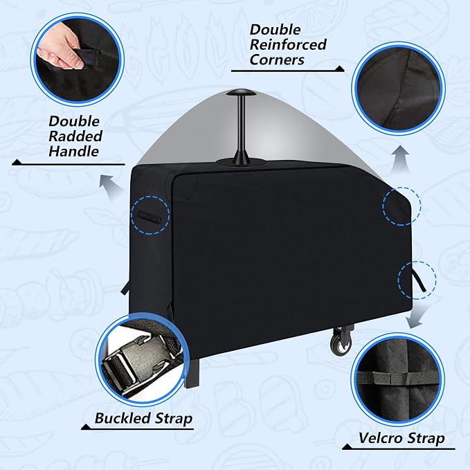 NEXCOVER Griddle Cover for Blackstone 28 Inch 2 Burner Griddle,600D Heavy Duty Waterproof Flat Top BBQ Cover for Outside,Anti-UV/Tear & Fade Resistant/Wind-Proof Gas Grill Cover with Support Pole