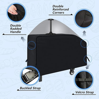 NEXCOVER Griddle Cover for Blackstone 28 Inch 2 Burner Griddle,600D Heavy Duty Waterproof Flat Top BBQ Cover for Outside,Anti-UV/Tear & Fade Resistant/Wind-Proof Gas Grill Cover with Support Pole