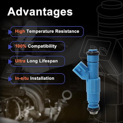 HiSport 0280155972 Fuel Injectors Replacement for Jeep Liberty 3.7L 2002-2003,Compatible with Dodge Ram 1500 3.7L 2002-2003 6PCS