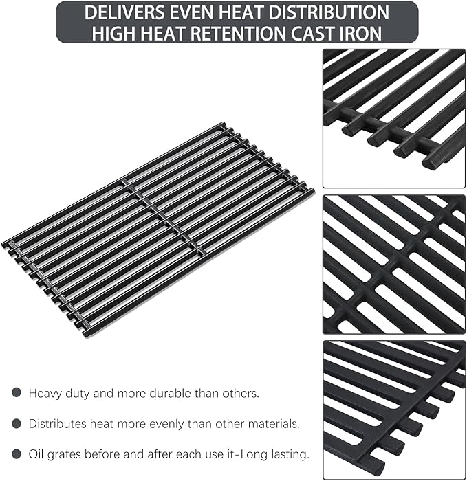 Grill Replacement Parts for Charbroil Grill Grates 463642316 463644220 G369-0030-W2 G469-0005-W1 G460-0500-W1 Cast Iron 17 Inch Cooking Grate char-broil 463675016 nexgrill Evolution 720-0864 720-0864m