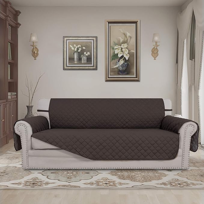 Easy-Going Reversible Couch Cover, 4 Seater Sofa, Chocolate/Chocolate | XX-Large Sofa, Washable Slipcover For Dogs, Water Resistant Mat, Living Room, Non-Slip Sofa Cover, Pet Friendly