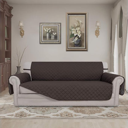 Easy-Going Reversible Couch Cover, 4 Seater Sofa, Chocolate/Chocolate | XX-Large Sofa, Washable Slipcover For Dogs, Water Resistant Mat, Living Room, Non-Slip Sofa Cover, Pet Friendly