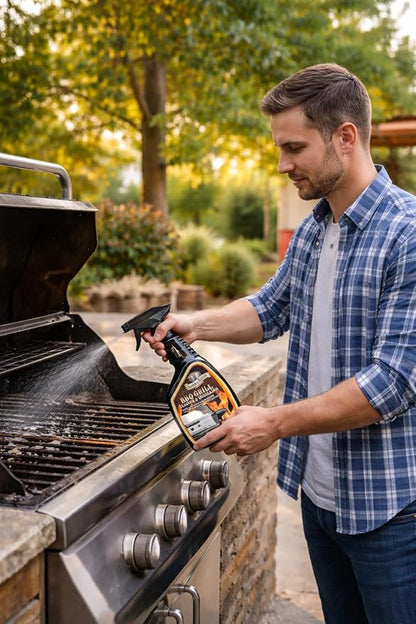 Parker & Bailey Grill Cleaner and Degreaser - BBQ Grill Cleaner Degreaser Cleaner Heavy Duty Countertop Cleaner Stainless Steel Cleaner Glazed Tile Cleaner Cleaning Supplies for Grease and Grime