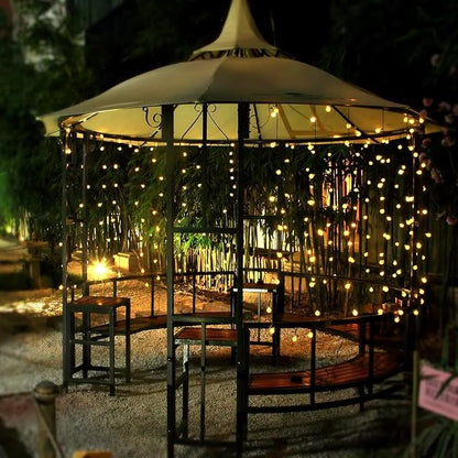 Toodour Solar String Lights Outdoor, 56ft 100 LED Globe String Lights with 8 Modes, Waterproof Solar Christmas Lights for Garden, Lawn, Gazebo, Porch, Yard, Wedding, Party Xmas Decor - Warm White