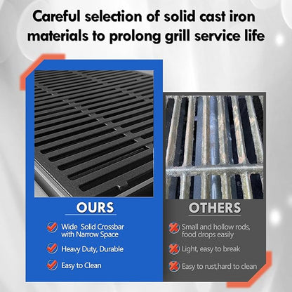 Genesis E-310 7524 Grates Replacement Parts for Weber Genesis 300 Gas Grill Grates Genesis E310 E-310 E-320 E-330 S-310 S-330 S-320 CE-310 CE-330 CEP-310 Cast Iron Cooking Grids Genesis Grill Parts