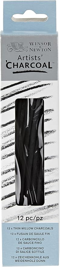 Winsor & Newton Artists' Willow Charcoal, Thin, Box of 12