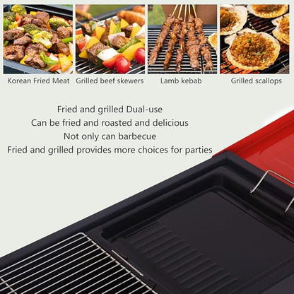 Portable Charcoal Grill Folding Charcoal BBQ Grill Utensil Stainless Steel Barbecue Grill, for Outdoor BBQ Garden Terrace Camping Picnic 120 * 31 * 65Cm