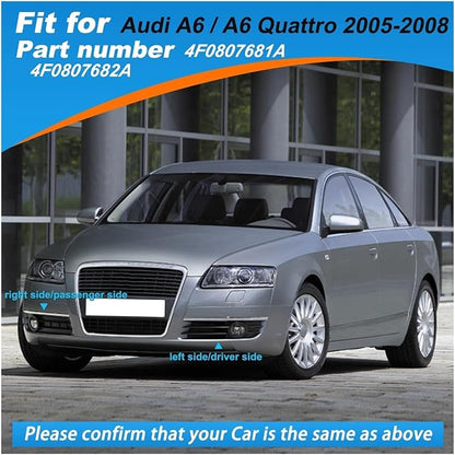 Fog Light Grill Cover Frame Lamp Shade，Compatible with Audi A6/A6 Quattro Accessories （ 2005—2008） 4F0807681A 4F0807682A(Right Passenger Side)