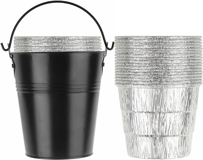 15-Pack Liners & Replacement Traeger HDW152 Drip Grease Bucket for Traeger 20/22/34, Pit Boss, etc Pellets Smoke (Black 15)