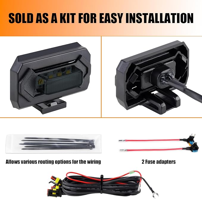 Seven Sparta 4 PCS Grill Led Lights with Fuse Adaptor Compatible with 2020-2023 Toyota Tacoma TRD Off Road & Sport OEM Front Grille, Half-Cover (White Light with Black Shell)