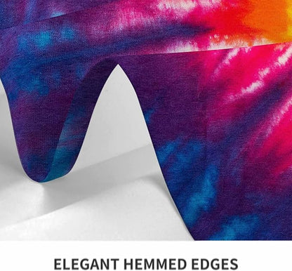 TKS MITLAN Colorful Tie Dye Tablecloth 60x84 Inch Rectangular Rainbow Swirl Bright Colors Spiral Fashion Oblong Table Cloth Kitchen Table Decorations for Home Dinner Party