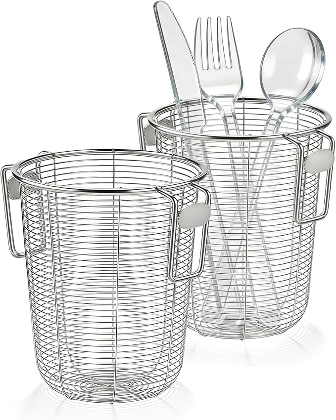 Griddle Caddy for Blackstone Prep Cart, Space Saving Organizer for Weber & Traeger Grill Cart, Tool Holder & Condiment Storage with 2-Handles for Grill Accessories, 2 Pack (Large)