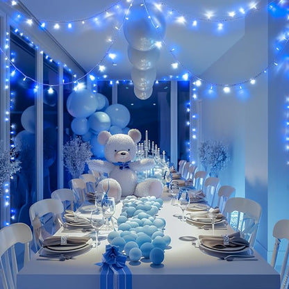 JMEXSUSS 400 LED Blue and White Christmas Lights Indoor Outdoor with Remore | 132 ft String Lights Plug in, Christmas Tree Lights for Bedroom Party Outside Patio Tree Holiday Xmas Decor,8 Modes
