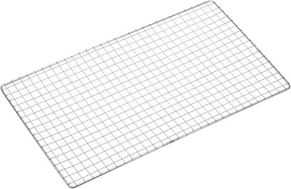 HARFINGTON Square BBQ Grill Net 15.4"x9.4" Stainless Steel Cross Wire Barbecue Mesh Mat for Baking Smoking Charcoal Grilling Roasting