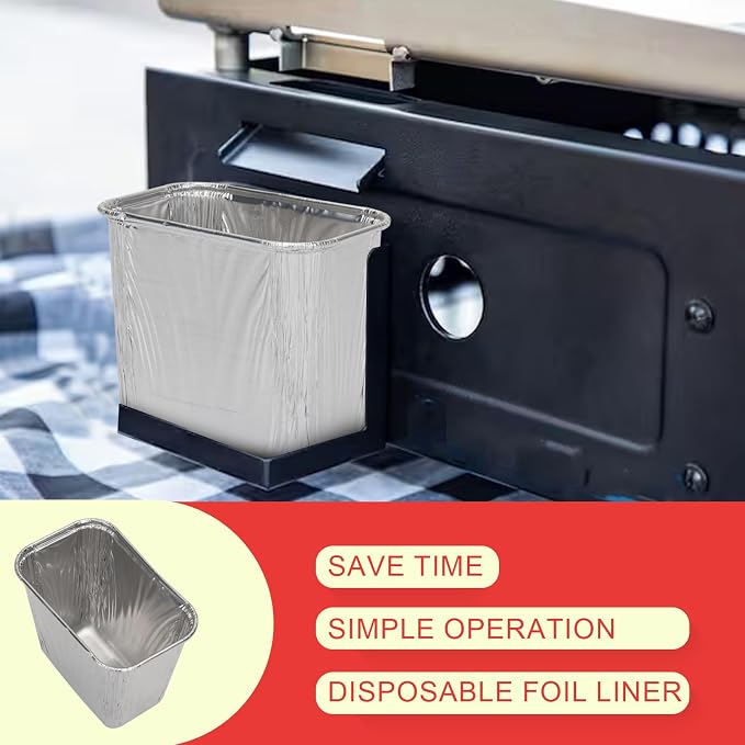 40437 Grease Cup Liners for Pit Boss PB3BGT1 PB2BGT1 Tabletop Griddle 30PCS | Fits PB2BSPD PB336GS PB200GS parts, small foil pans for pit boss 10960 10961, easy cleanup, thick high-temp, easy install