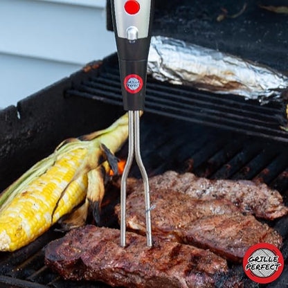 Digital Meat Thermometer Fork for Grilling and BBQ Fast Read Electronic Probes with Ready Alarm Quick Accurate Barbecue Temperature for Steak Chicken Hot Grilled Food