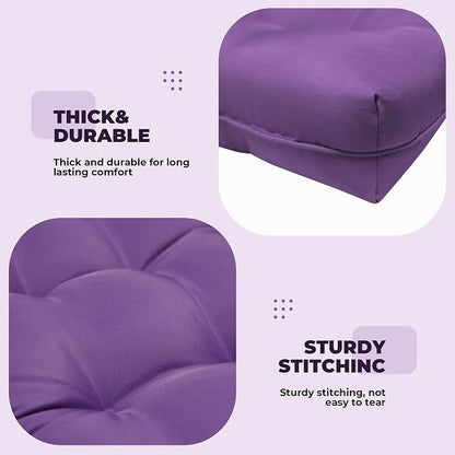 DANGHOOGY Wicker Chair Cushions, Waterproof Outdoor Loveseat Cushions for Patio Furniture, 3 Pieces Wicker Furniture Cushions, 1 Loveseat and 2 U-Shaped Cushions, Purple