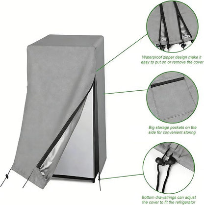 Mini Refrigerator Cover for Most 3.0 Cu Ft Compact Beverage Freezer-Grey | 23x23x34,Waterproof Dustproof Heavy Duty Oxford Fabric,for Most 23 Inch 3.0 Cubic Feet Small Wine Cooler for Outside