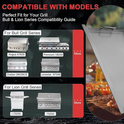 16517 Flat Top Griddle Insert for Bull Grill 4 Burner Angus 41628 47628 41629, Carbon Steel Griddle Plate for Outlaw 30" 26039 26038, for Bull Premium 18248 18249, Lion L75000 Grill Parts
