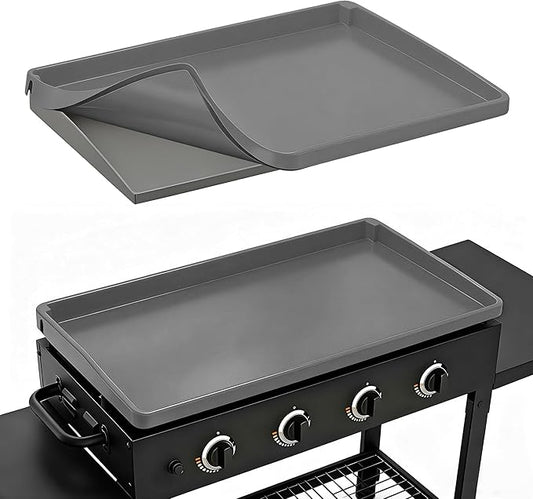 Silicone Griddle Mat for Blackstone Accessories, Waterproof Dustproof Anti-Warping UV-Resistant Full-Wrap Criddle Cover, 22" All-Encompassing Coverage Duty Griddle Mat (Full Coverage: Gray, 22 Inch)