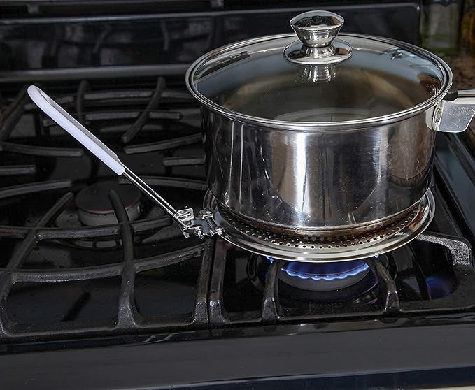 2 Pack Double Thickening Heat Diffuser Reducer Flame Guard Simmer Plate, Stainless Steel for Electric and Gas Stovetops
