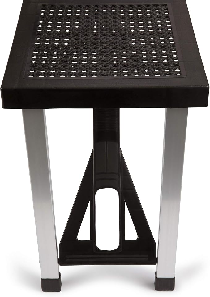 Picnic TIME Portable Folding Picnic Table with Seats for 4, Collapsible Aluminum Table with Benches & Umbrella Hole, Lightweight Foldable Table for Camping, Travel, Backyard, Tailgating | with Umbrella Hole