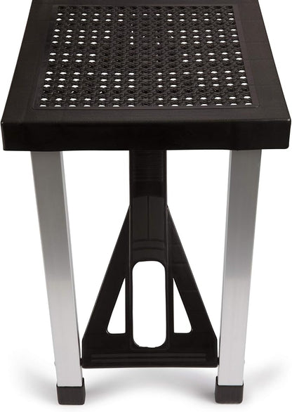 Picnic TIME Portable Folding Picnic Table with Seats for 4, Collapsible Aluminum Table with Benches & Umbrella Hole, Lightweight Foldable Table for Camping, Travel, Backyard, Tailgating | with Umbrella Hole