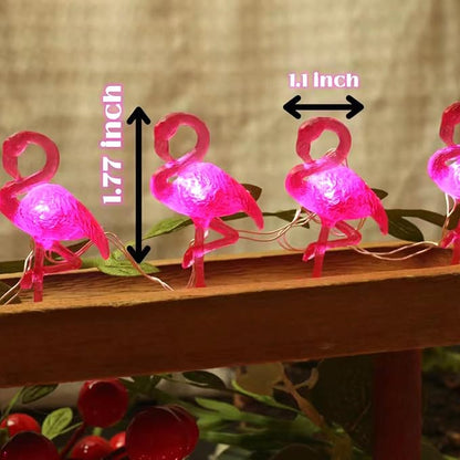 Outdoor Solar Lights for Outside Pink Flamingo Garden Decor 14ft 40LED Solar Power Fairy Lights Waterproof Summer Beach Yard Solar Landscape String Lights 14ft 40LED Patio Fence Backyard Bird Decor
