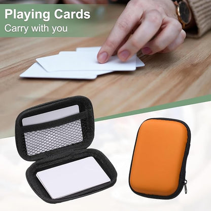 2Pcs Card Game Case, Soft Cloth Playing Waterproof Card Storage Travel Game Case Compatible for Outdoor Gaming Camping, Orange