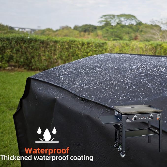 28 inch Blackstone Griddle Cover，600D Heavy Duty Waterproof Anti-UV Canvas Flat Top BBQ Cover for Blackstone 28'' Outdoor Cooking Gas Grill Griddle Station,