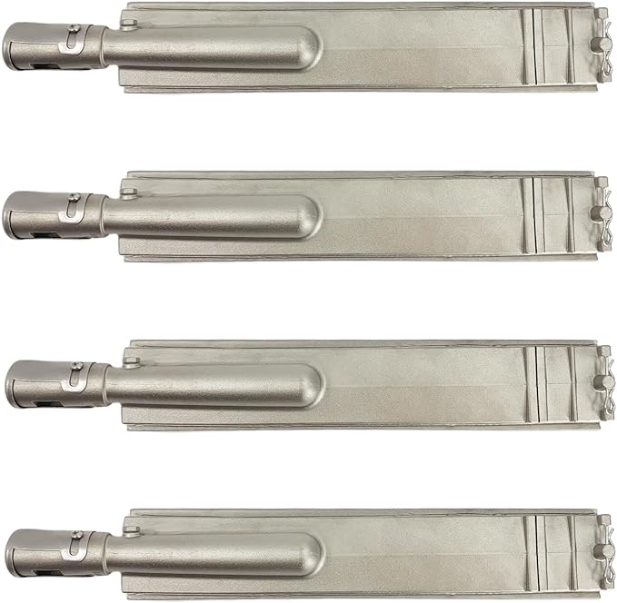 4-Set Heavy Duty Cast Stainless Steel Grill Burners for Bull, Grill Replacement Parts for Bull, Blaze, Cal Flame, Lion, Grilljob, Aussie, Char Broil, Turbo, Thermos, Beefeater, Jenn Air, Nexgrill, etc